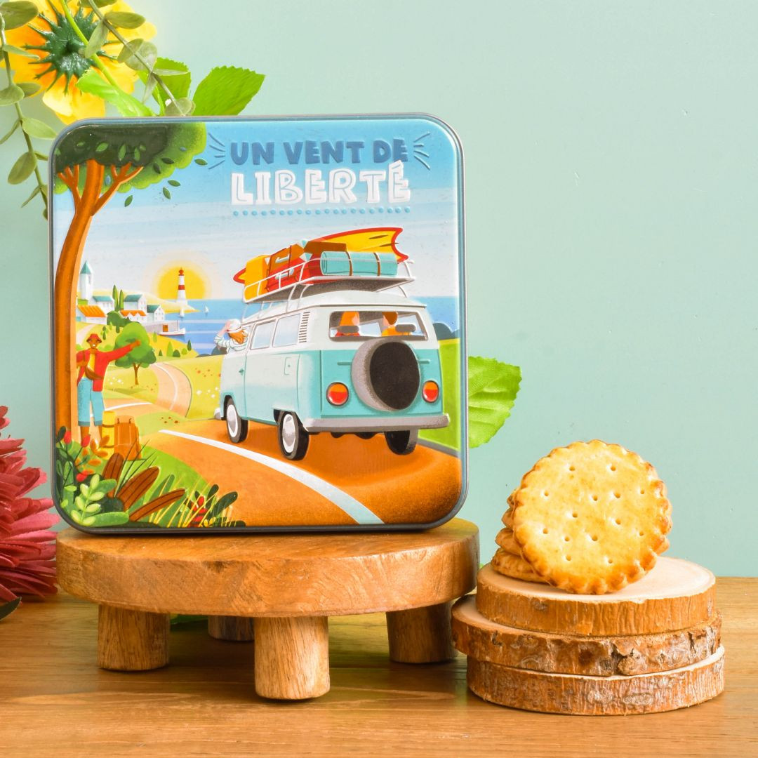 Achat Boite carrée Vacances en Van biscuits pur beurre en ligne 3 
