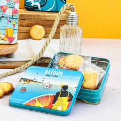 Boite carrée Retour de pêche biscuits pur beurre