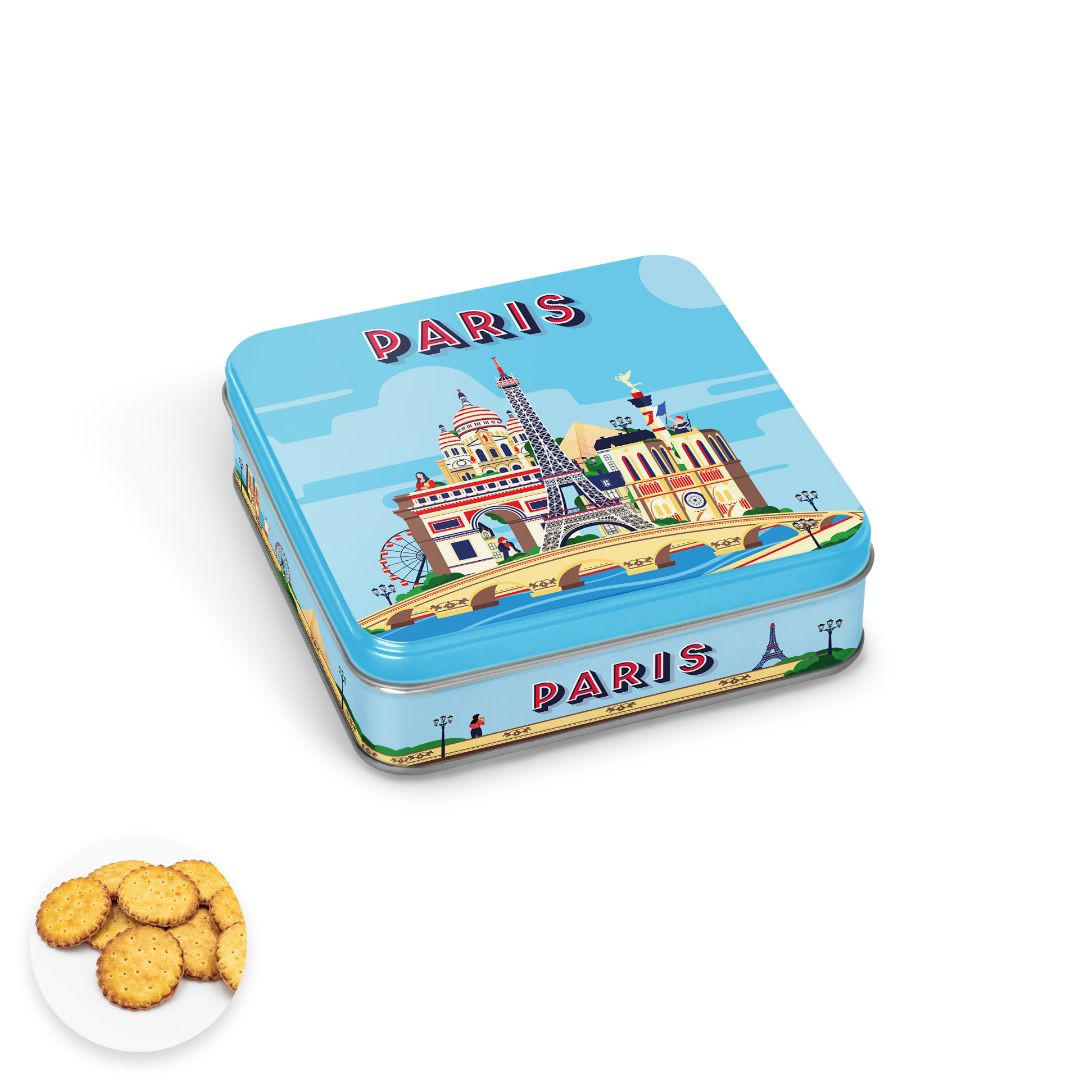 Achat Boite carrée tour à Paris biscuits pur beurre en ligne 1 
