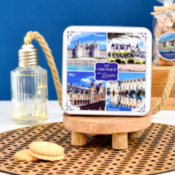 Boîte carrée galettes pur beurre à la fleur de sel les châteaux de la Loire 4 vues