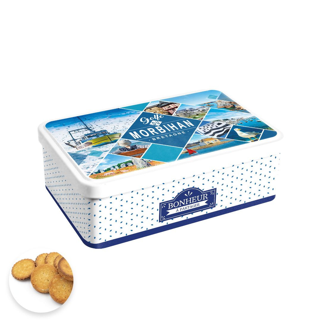 Achat Boîte sucre golfe du Morbihan Bretagne assortiment palets et galettes en ligne 1 