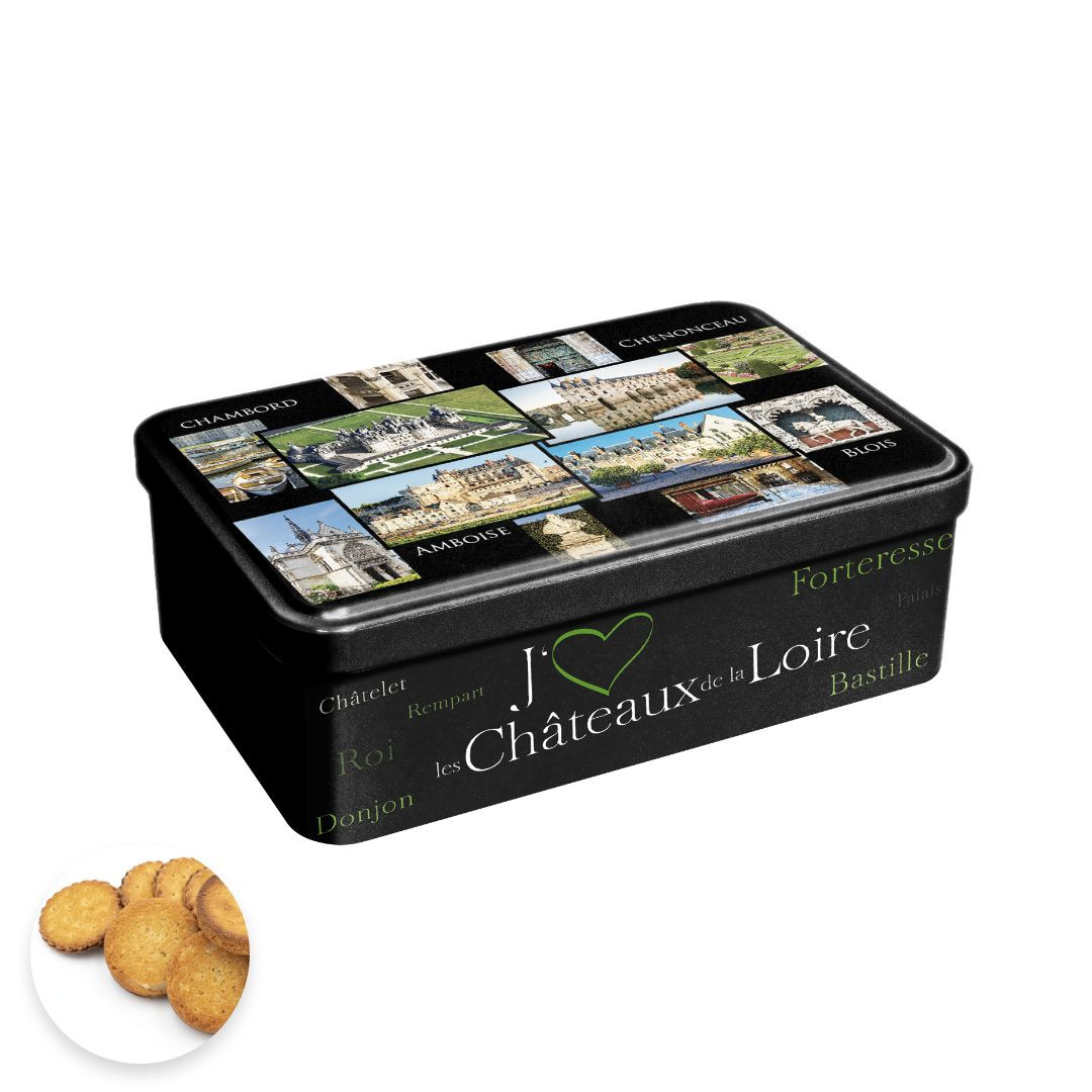 Achat Boîte sucre j'aime les châteaux de la Loire assortiment palets et galettes en ligne 1 