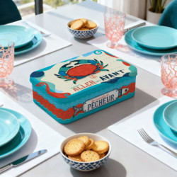 Boîte sucre crabe patchwork assortiment palets et galettes