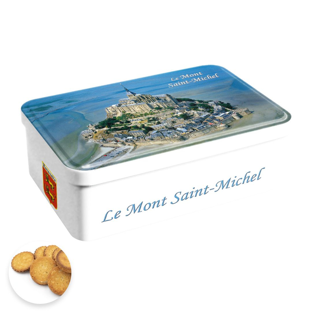 Achat Boîte sucre Mont-Saint-Michel photo aérienne assortiment palets et galettes en ligne 1 