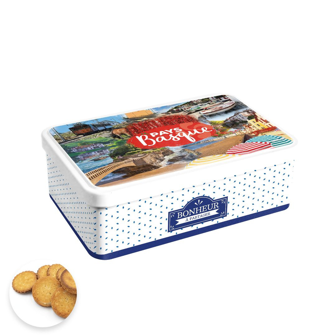 Achat Boîte sucre multivues Pays Basques rouge assortiment palets et galettes en ligne 1 