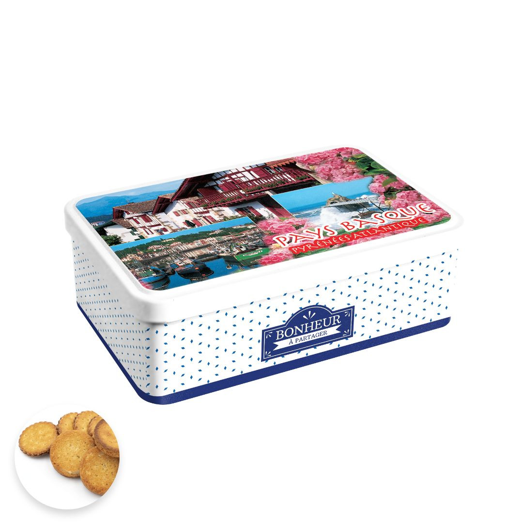 Achat Boîte sucre multivues Pays Basque fleur assortiment palets et galettes en ligne 1 