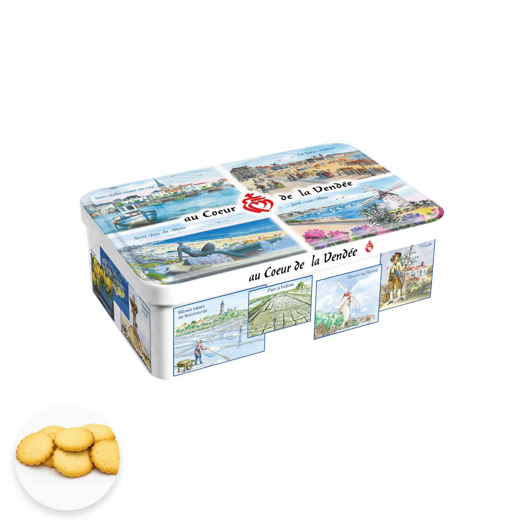Achat Boîte sucre multivues Vendée plage aquarelle galettes vendéennes en ligne 1 