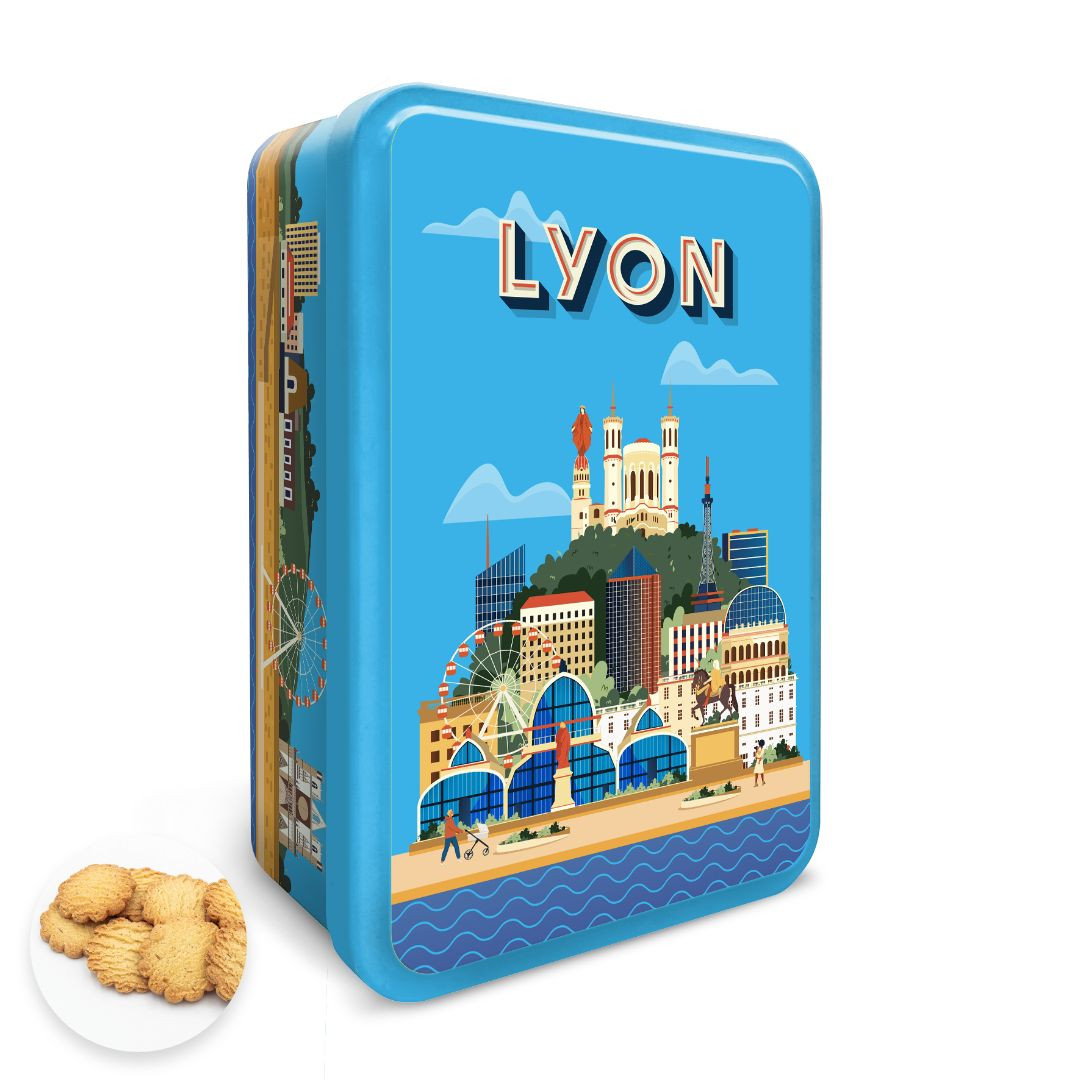 Achat Boîte sucre tour à Lyon collection Lyon sablés au beurre des Alpes en ligne 1 