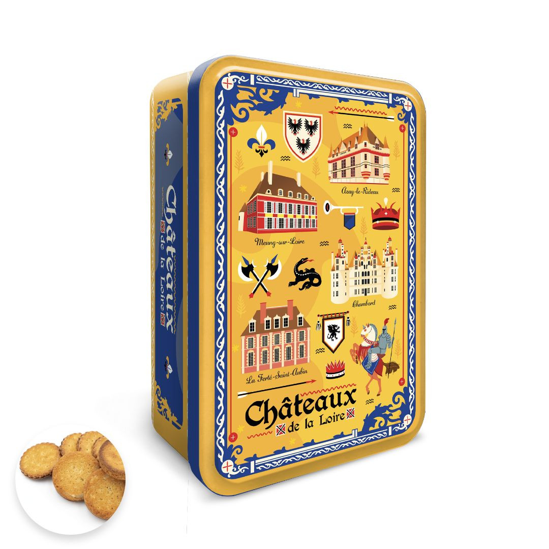 Achat Boîte sucre multivues illustration chateaux assortiment palets et galettes en ligne 1 