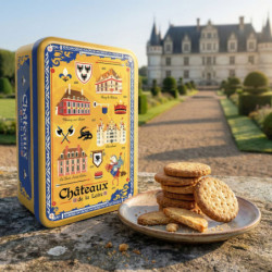 Boîte sucre multivues illustration chateaux assortiment palets et galettes