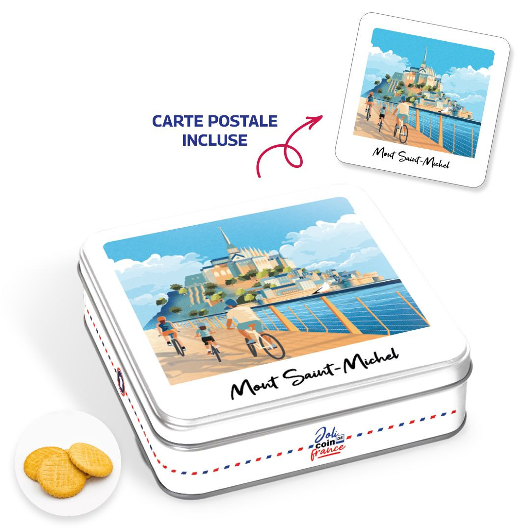 Achat Boîte carrée impression polaroid Mont-Saint-Michel et sa carte postale sablés normands en ligne 1 