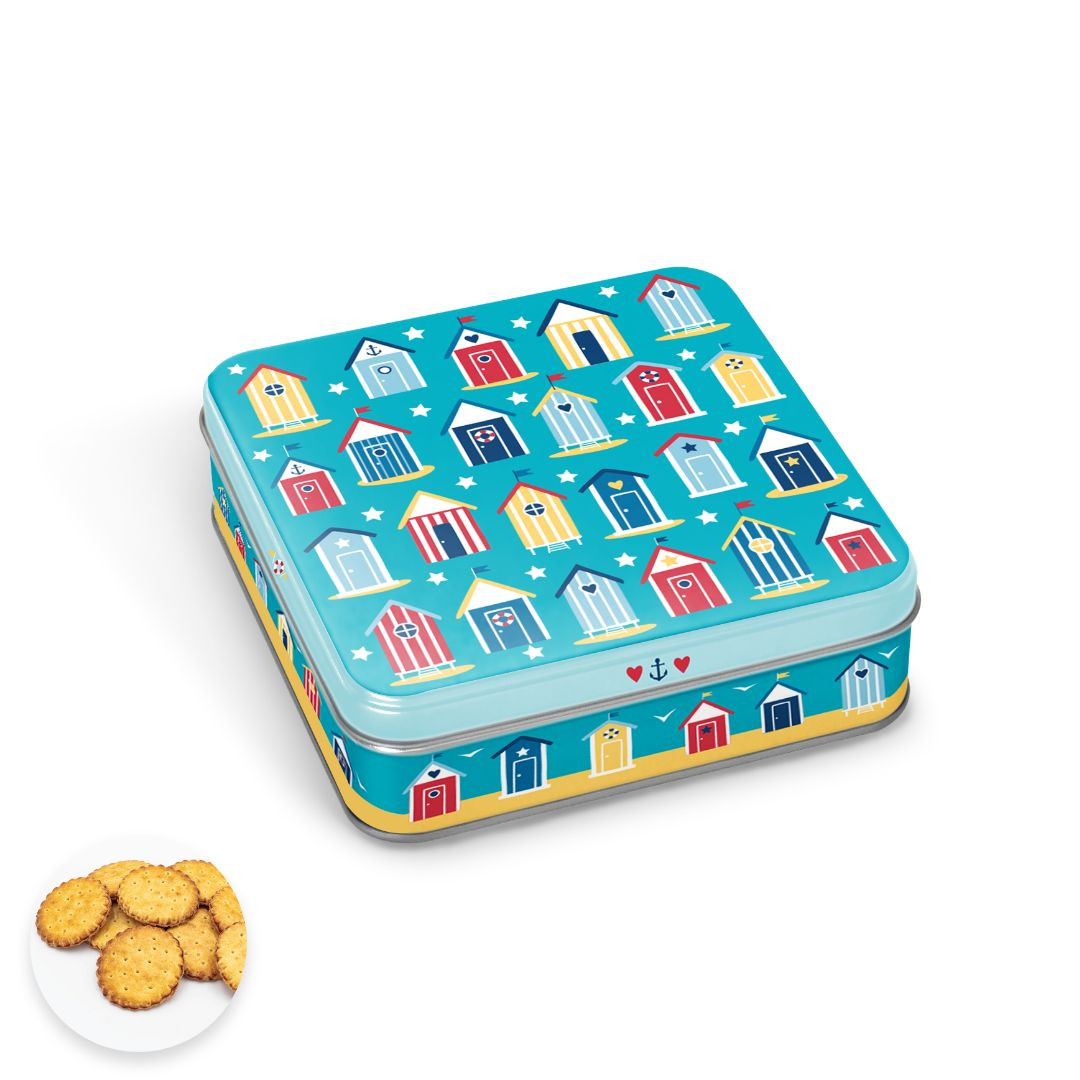 Achat Boite carrée cabanes de plage Lali biscuits pur beurre en ligne 1 