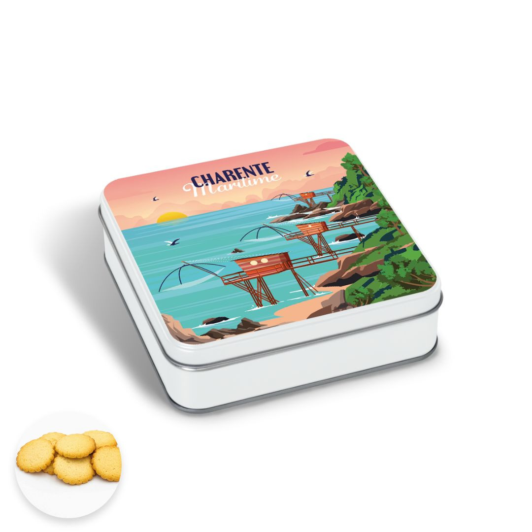 Achat Boîte carrée impression carrelet Charente Maritime galette charentaise en ligne 1 