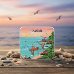 Boîte carrée impression carrelet Charente Maritime galette charentaise