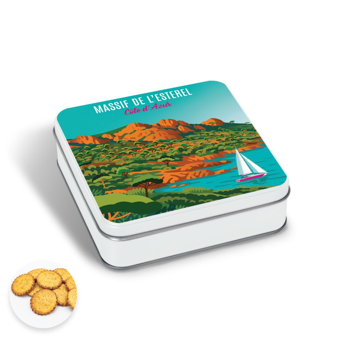 Achat Boïte carrée Massif de l'Esterel galettes pur beurre à la fleur de sel en ligne 1 