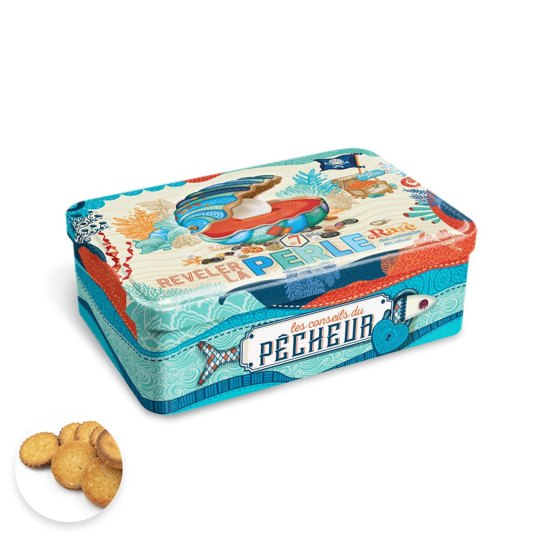 Achat Boite sucre coquille saint jacques collection patchwork assortiment palets et galettes en ligne 1 