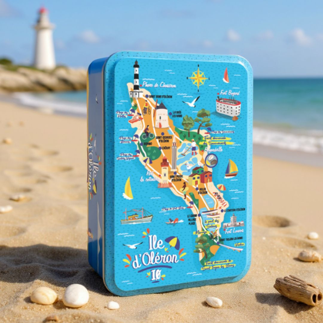 Achat Boite sucre carte de l'île d'Oleron galettes charentaises en ligne 3 