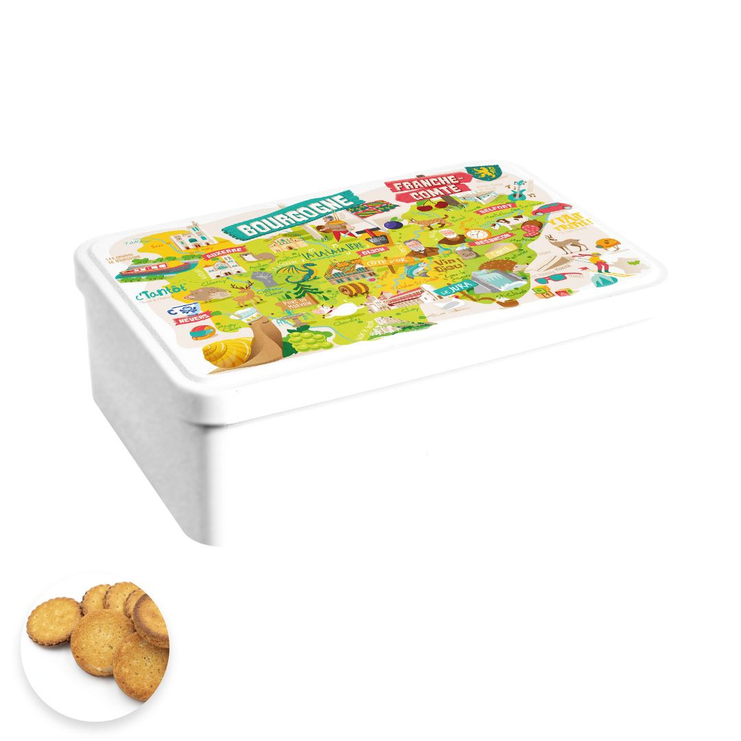 Achat Boîte sucre Bourgogne-Franche-Comté assortiment palets et galettes en ligne 1 