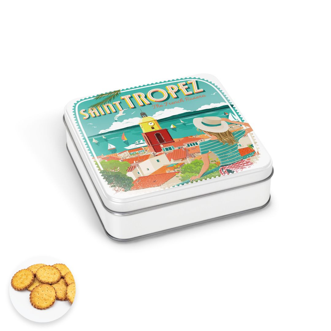 Achat Boïte carrée Saint-Tropez galettes pur beurre à la fleur de sel en ligne 1 