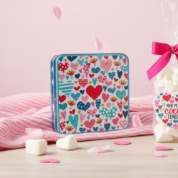 Boite carrée coeurs Lali biscuits pur beurre