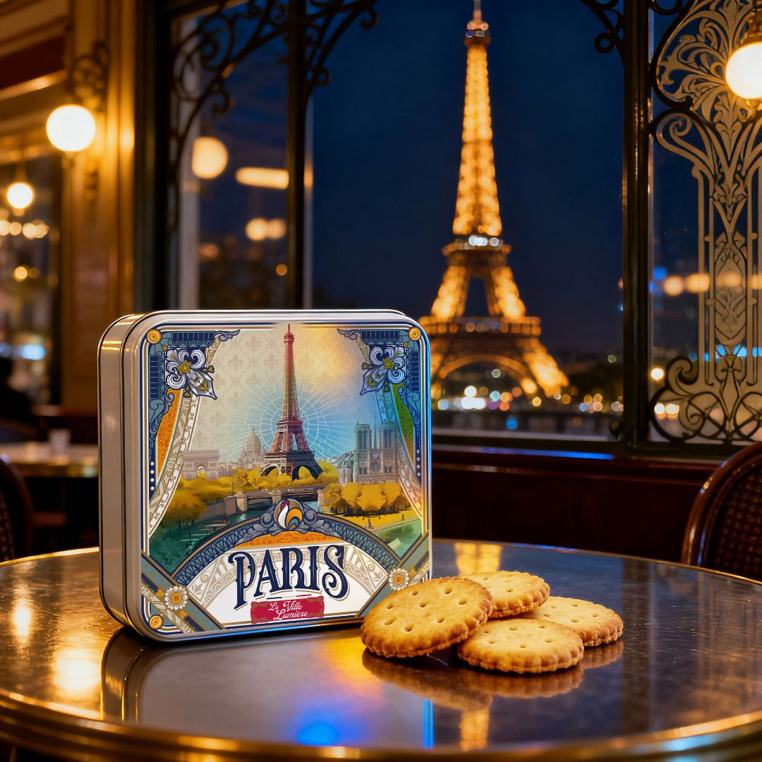 Achat Boîte carrée Paris délices de la belle époque galettes pur beurre à la fleur de sel en ligne 3 