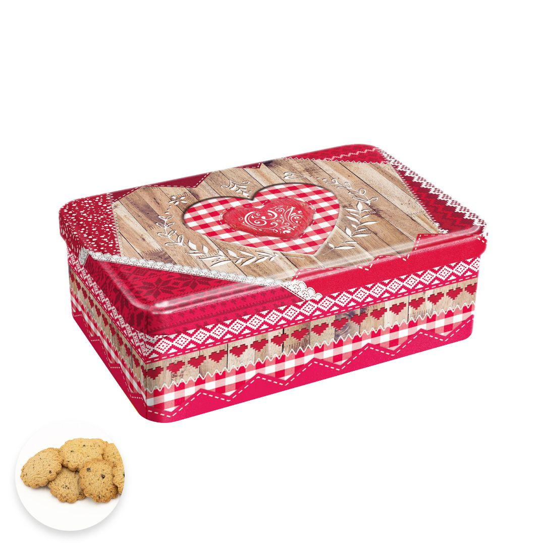 Achat Boîte sucre patchwork cœur collection cœur rouge sablés au beurre des Alpes à la myrtille en ligne 1 