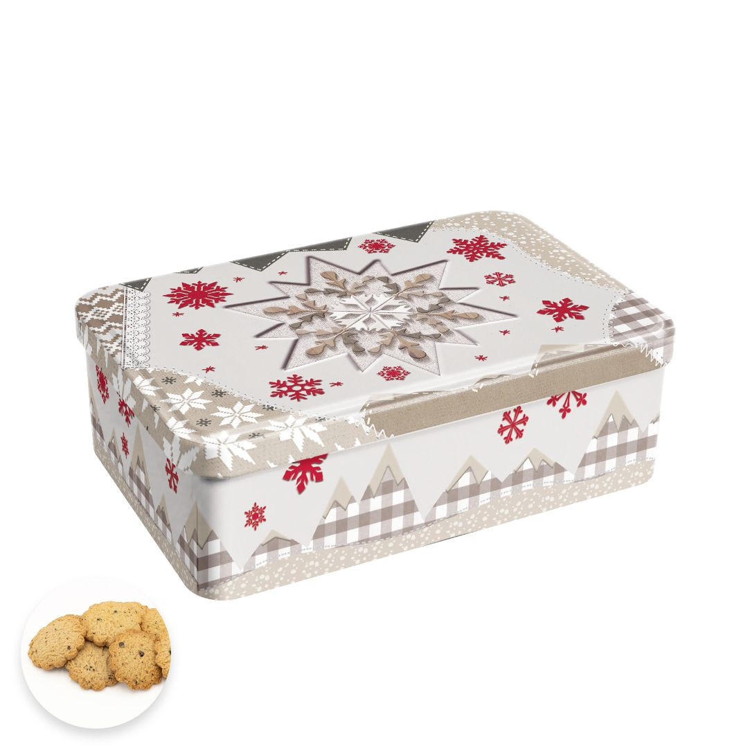 Achat Boîte sucre patchwork flocon collection cœur rouge sablés au beurre des Alpes à la myrtille en ligne 1 