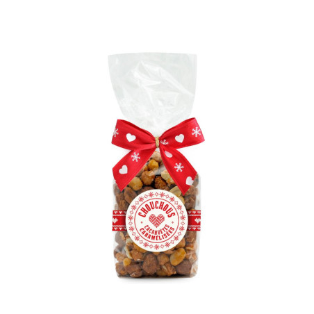 Sachet cœur rouge cacahuètes pralinées