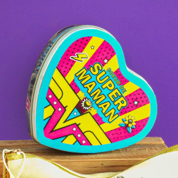 Boîte coeur Super Maman bonbons caramel à la crème