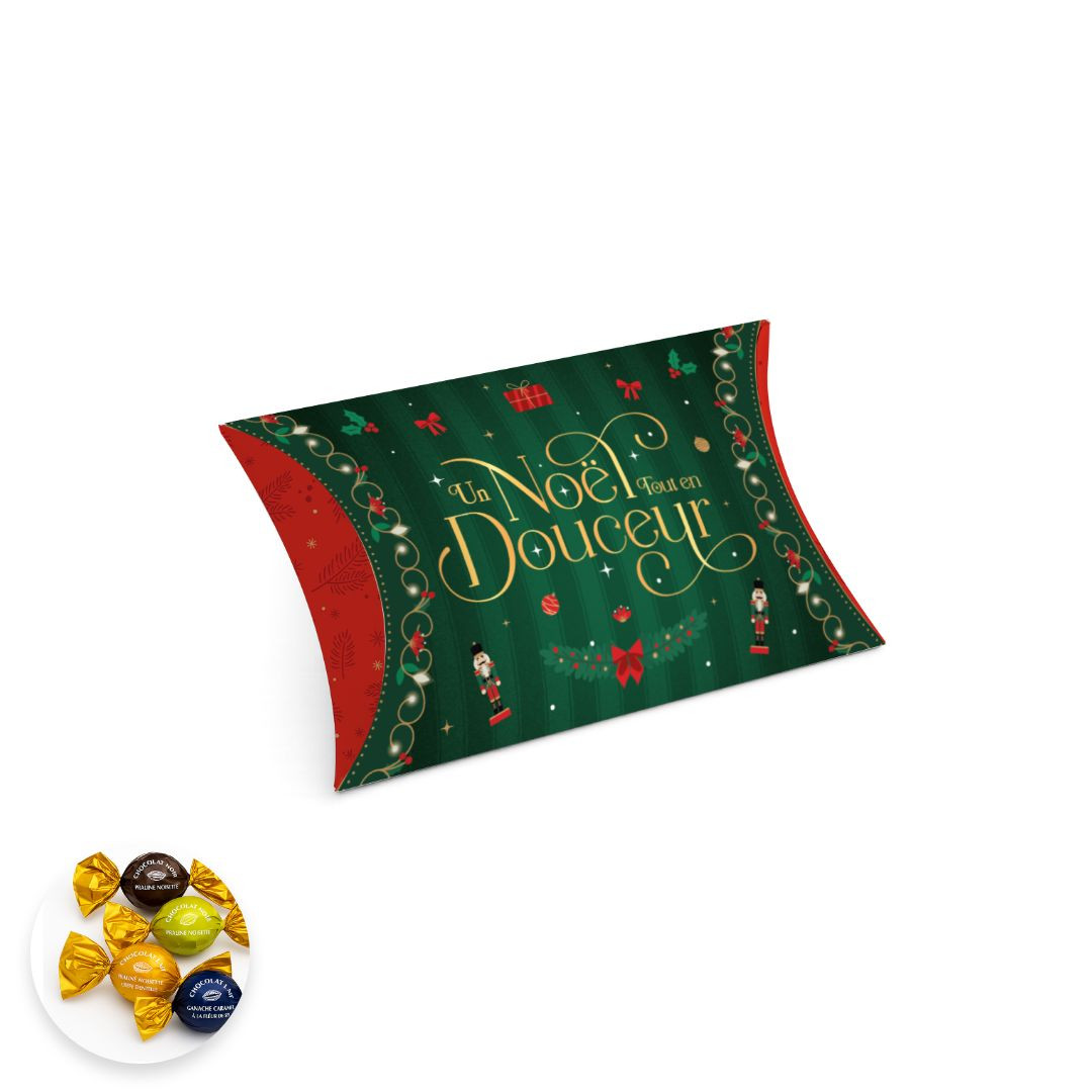 Achat Etui carton Noël douceur garni d'un mix de papillotes chocolat 40g en ligne 1 