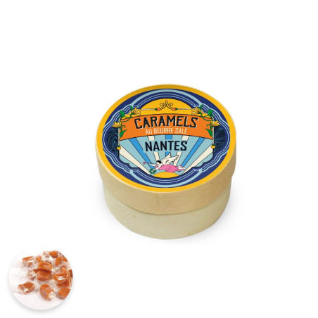Boite bois Nantes Caramels au beurre salé et à la Fleur de sel de Guérande