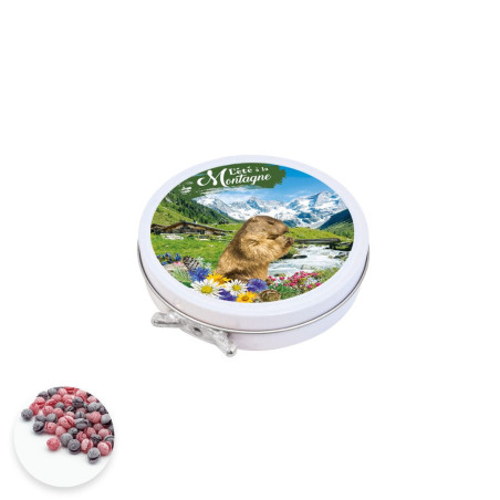 Boite cirage collection montagne été bonbons sucre cuit myrtille et framboise