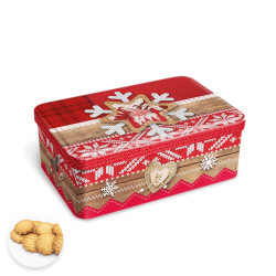 Boîte sucre patchwork étoile collection cœur rouge sablés au beurre des Alpes